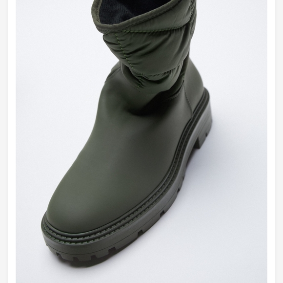 Zara rubberised platform quilted boots - Picture 5 of 10